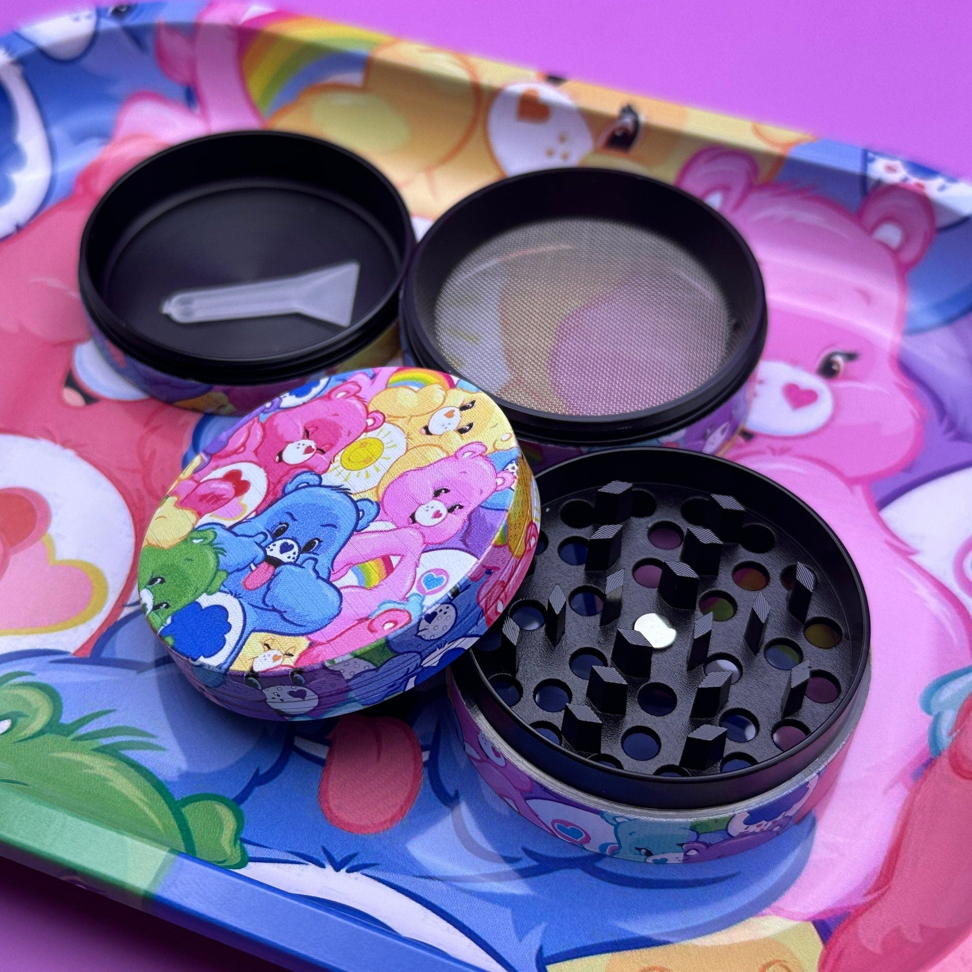 care bears tray and grinder